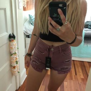 NWT American Eagle Denim Jean Shorts Maroon